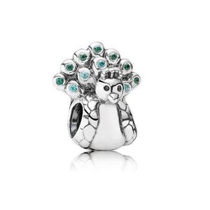 Pandora Peacock Silver and Cubic Zirconia Charm